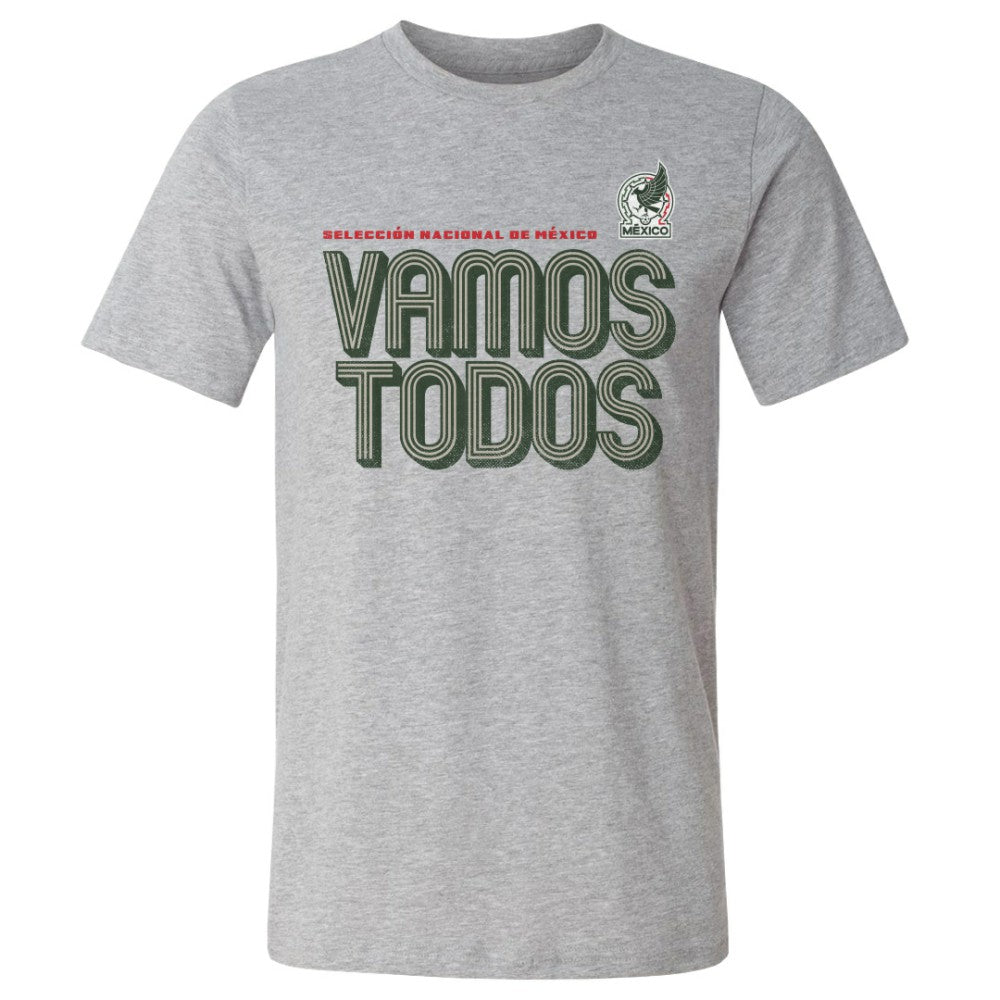 Mexico National Team 500 Level Vamos Todos Inline Bold Cotton T-Shirt -  Heather Gray