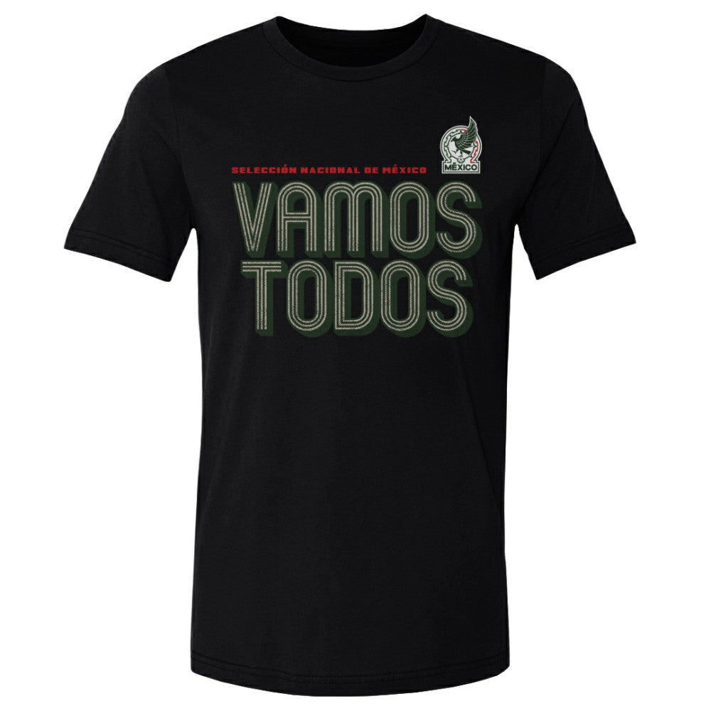 Mexico National Team 500 Level Vamos Todos Inline Bold Cotton T-Shirt -  Black
