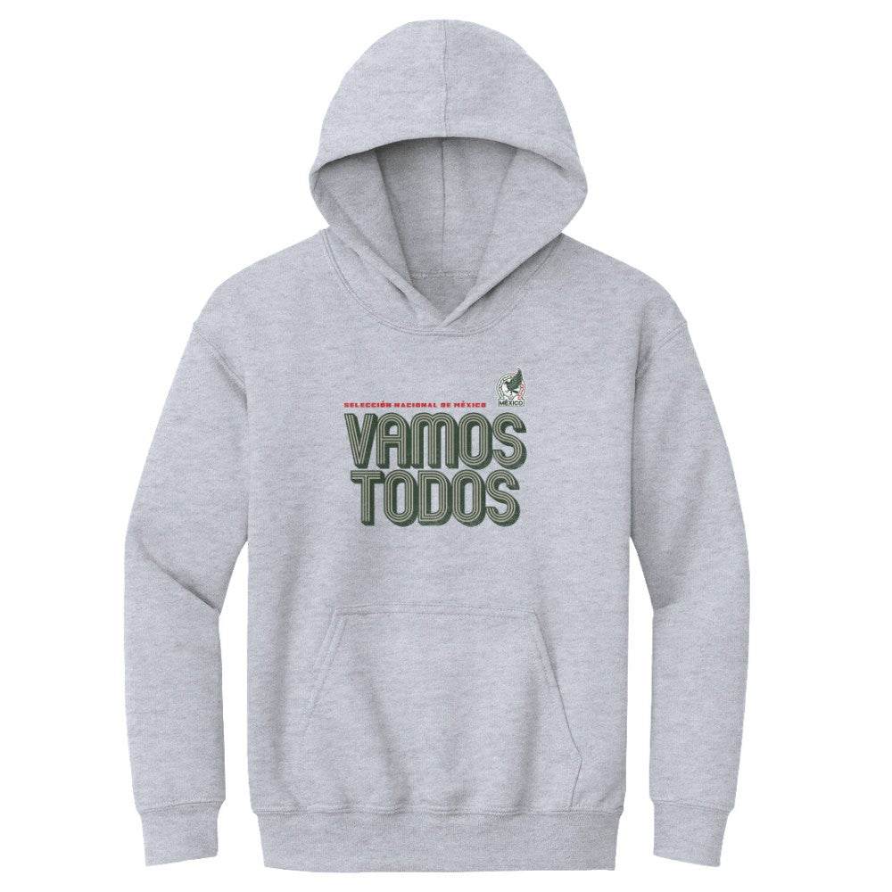 Mexico National Team 500 Level Youth Vamos Todos Inline Bold Pullover Hoodie -  Gray