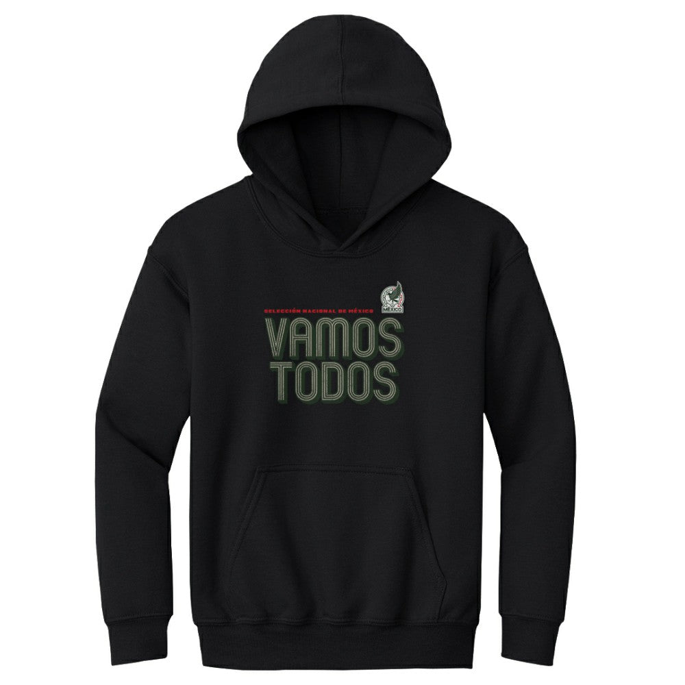 Mexico National Team 500 Level Youth Vamos Todos Inline Bold Pullover Hoodie -  Black