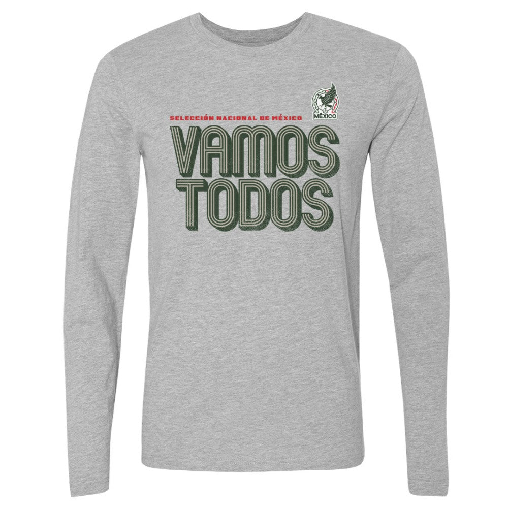 Mexico National Team 500 Level Vamos Todos Inline Bold Long Sleeve T-Shirt -  Heather Gray