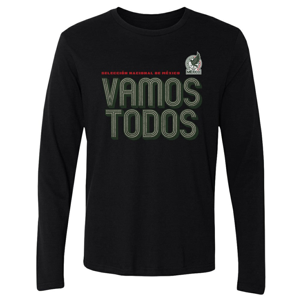 Mexico National Team 500 Level Vamos Todos Inline Bold Long Sleeve T-Shirt -  Black