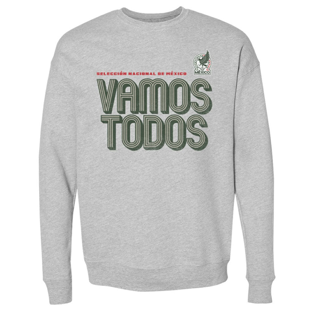 Mexico National Team 500 Level Vamos Todos Inline Bold Crewneck Sweatshirt -  Heather Gray