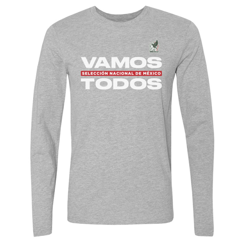 Mexico National Team 500 Level Vamos Todos Long Sleeve T-Shirt -  Heather Gray