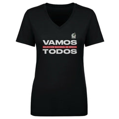 Mexico National Team 500 Level Women's Vamos Todos V-Neck T-Shirt -  Black