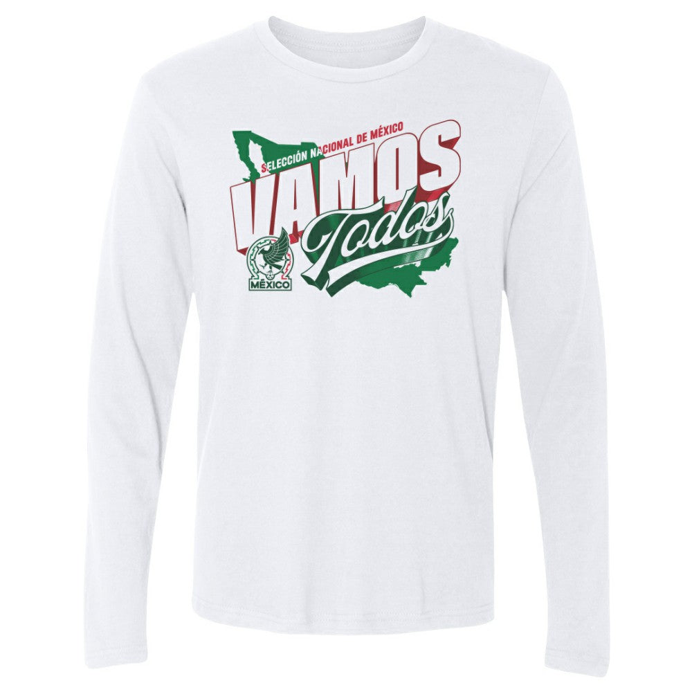 Mexico National Team 500 Level Vamos Todos Country Long Sleeve T-Shirt -  White