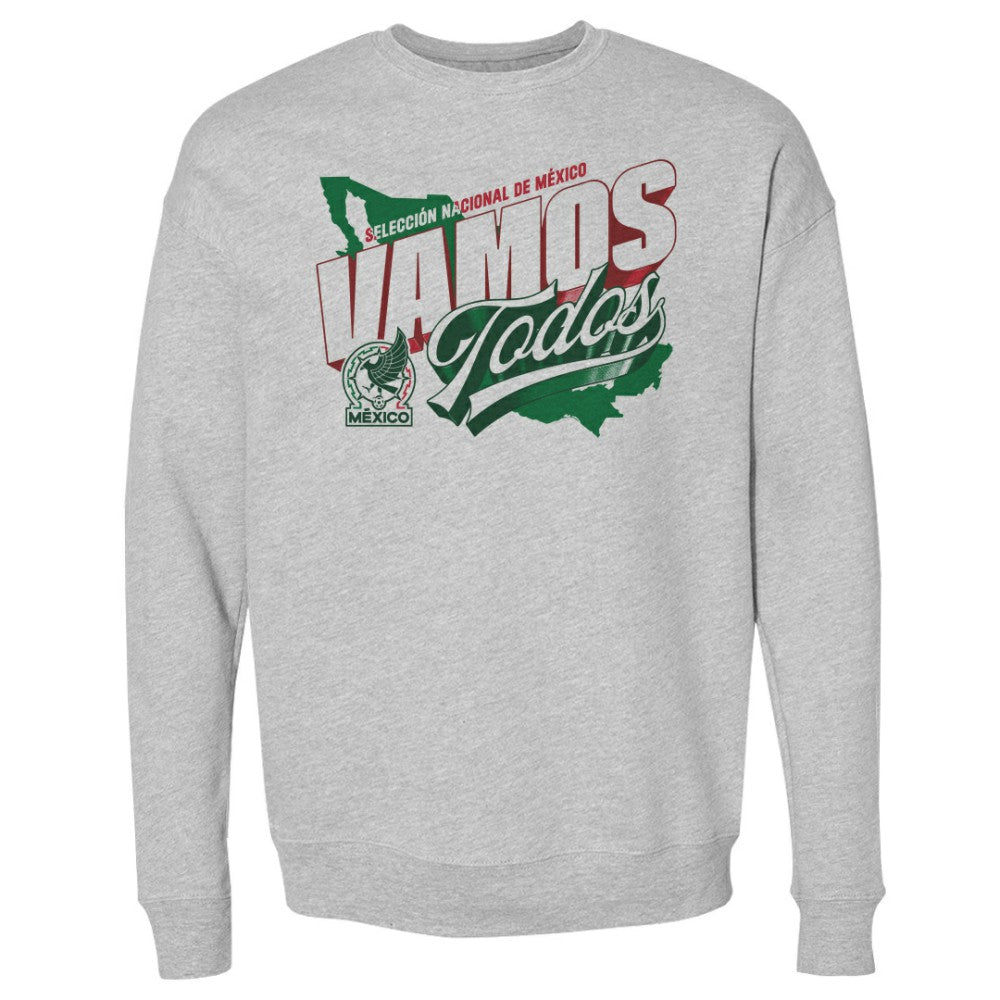 Mexico National Team 500 Level Vamos Todos Country Crewneck Sweatshirt -  Heather Gray