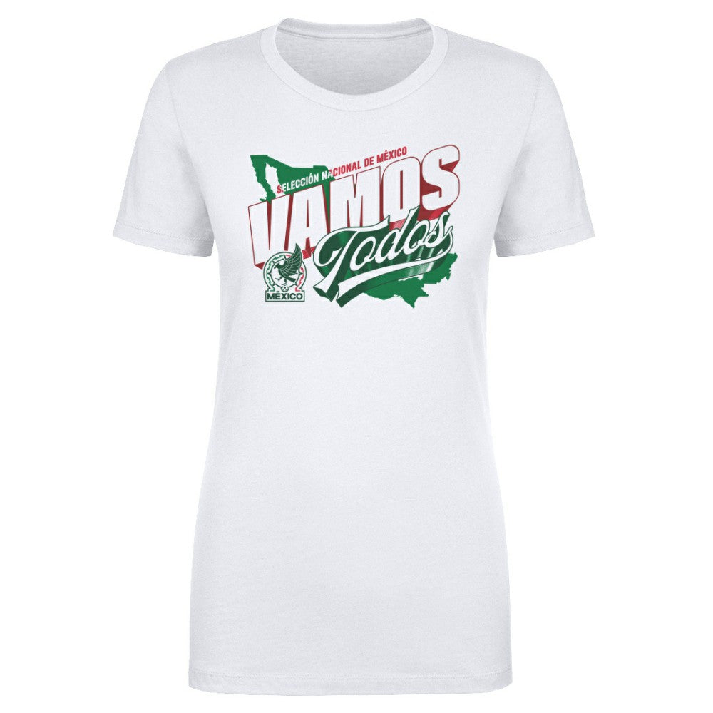 Mexico National Team 500 Level Women's Vamos Todos Country T-Shirt -  White