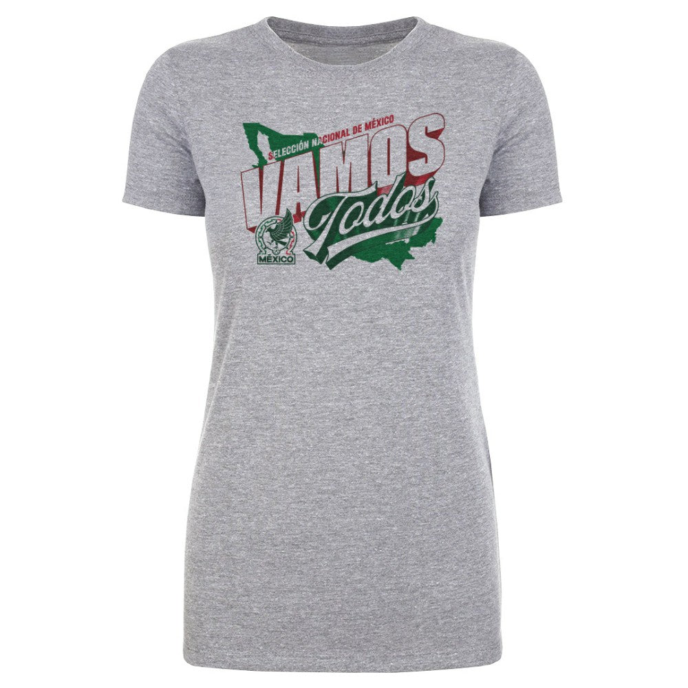 Mexico National Team 500 Level Women's Vamos Todos Country T-Shirt -  Heather Gray