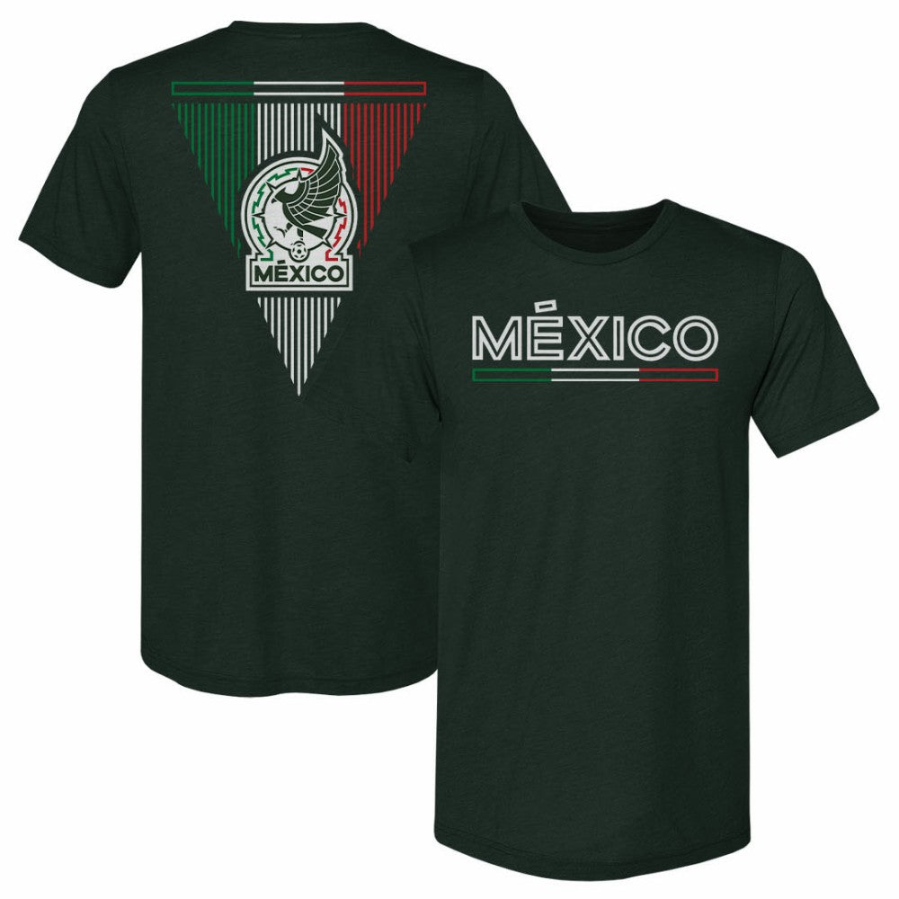 Mexico National Team 500 Level Inline Premium Tri-Blend T-Shirt -  Dark Green
