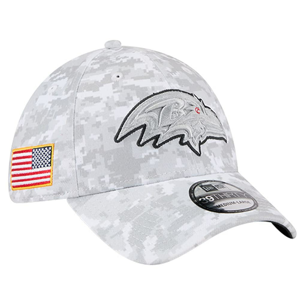 2025 Salute to Service Digital Camo Fan Pack 39THIRTY Flex Hat - Baltimore Ravens