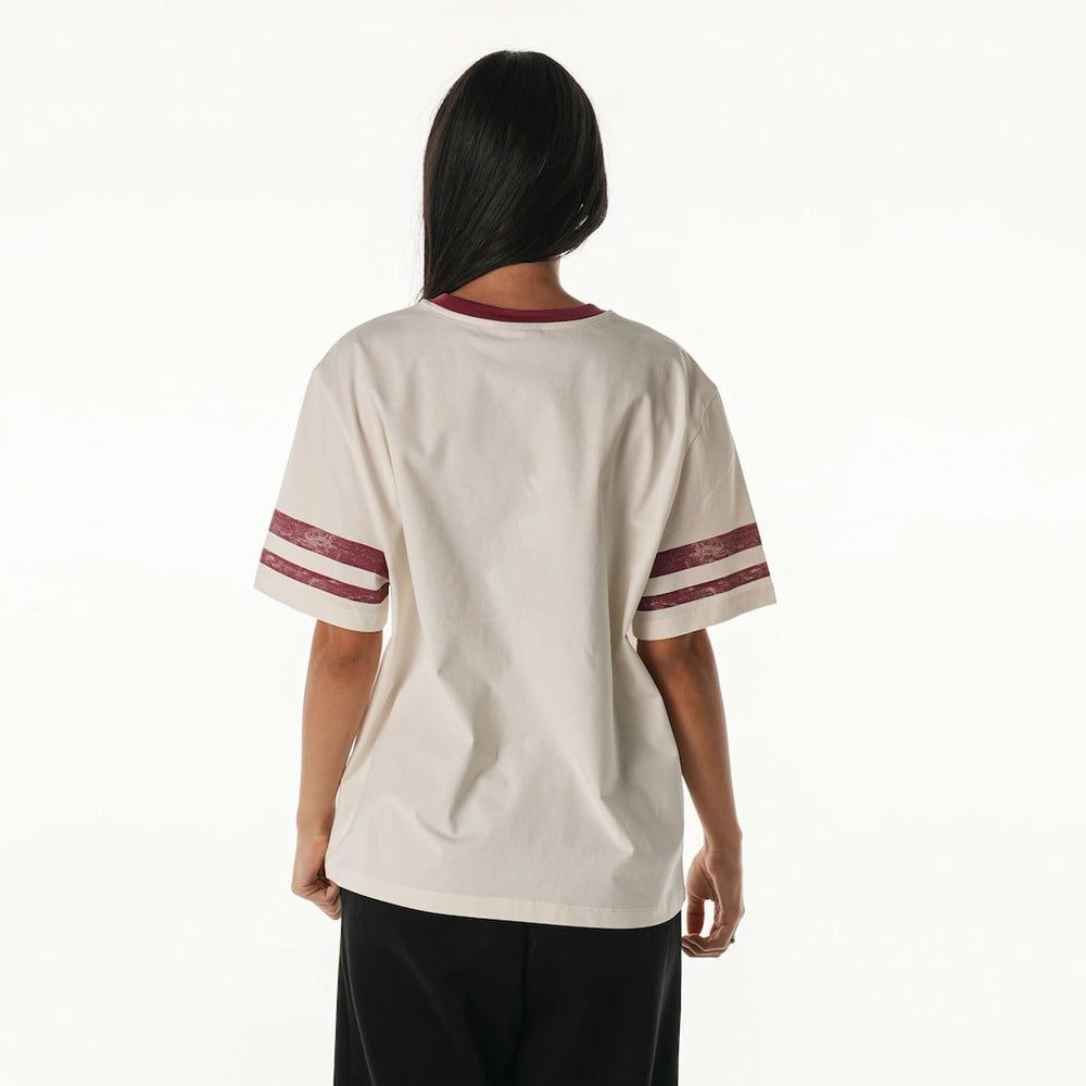 The Wild Collective Women's Vintage Drop Shoulder Oversized Boyfriend T-Shirt - Washington Commanders