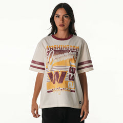 The Wild Collective Women's Vintage Drop Shoulder Oversized Boyfriend T-Shirt - Washington Commanders