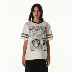 The Wild Collective Women's Vintage Drop Shoulder Oversized Boyfriend T-Shirt - Las Vegas Raiders