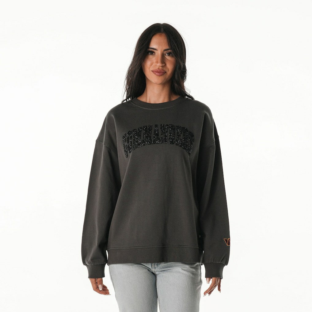 The Wild Collective Women's Rock Crystal Oversized Crewneck Sweatshirt - Washington Commanders