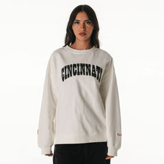 The Wild Collective Women's Rock Crystal Oversized Crewneck Sweatshirt - Cincinnati Bengals