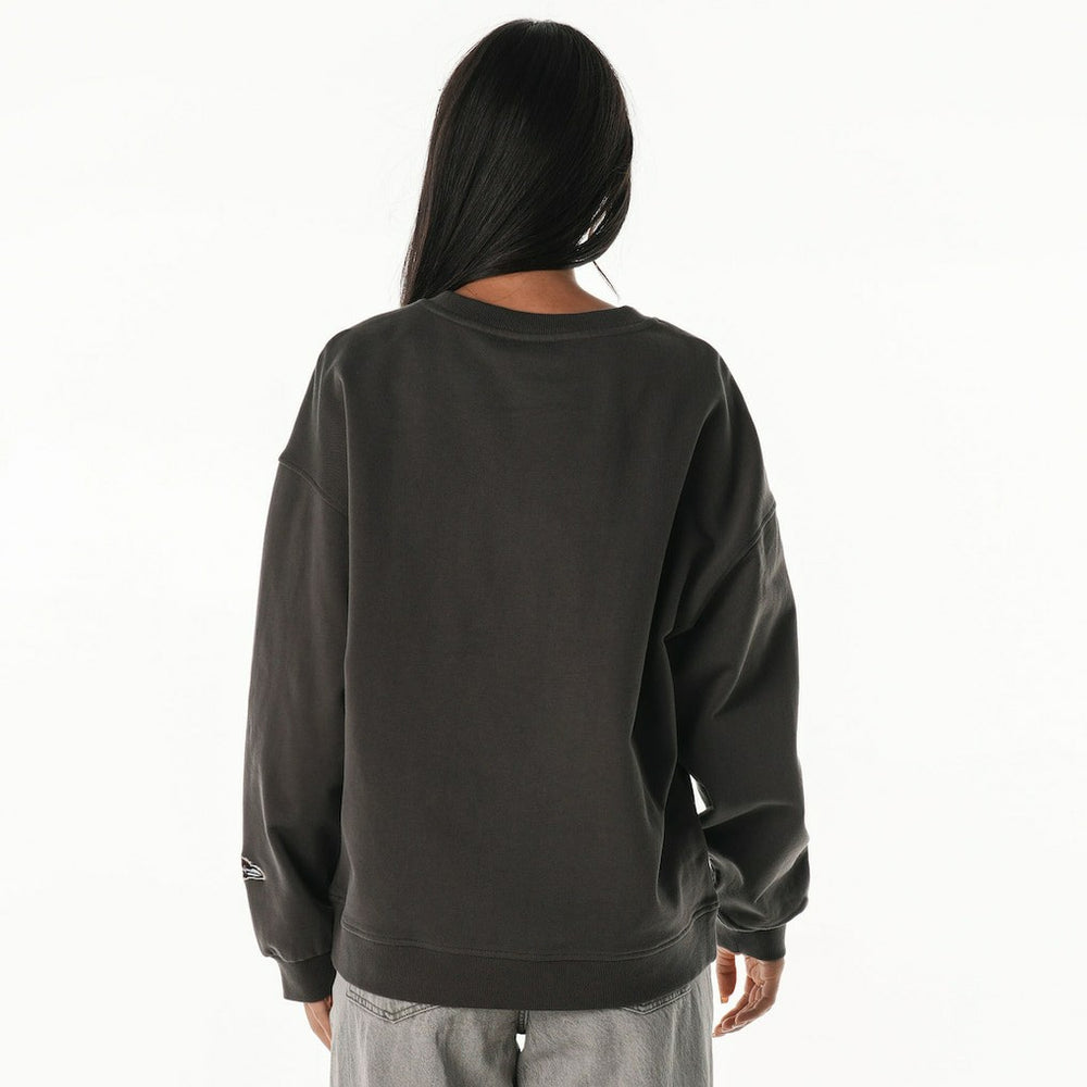 The Wild Collective Women's Rock Crystal Oversized Crewneck Sweatshirt - Baltimore Ravens