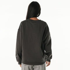 The Wild Collective Women's Rock Crystal Oversized Crewneck Sweatshirt - Baltimore Ravens