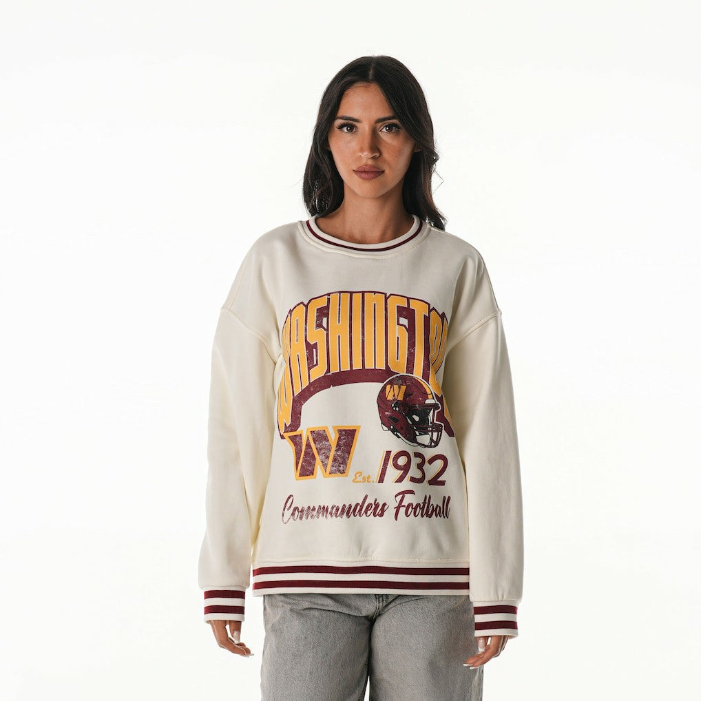 The Wild Collective Women's Oversized Vintage French Terry Sweatshirt - Washington Commanders