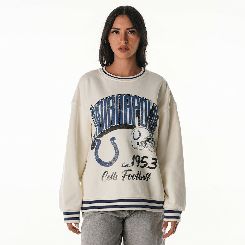 The Wild Collective Women's Oversized Vintage French Terry Sweatshirt - Indianapolis Colts