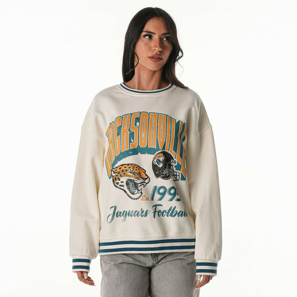 The Wild Collective Women's Oversized Vintage French Terry Sweatshirt - Jacksonville Jaguars