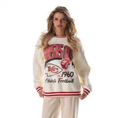 The Wild Collective Women's Oversized Vintage French Terry Sweatshirt - Kansas City Chiefs