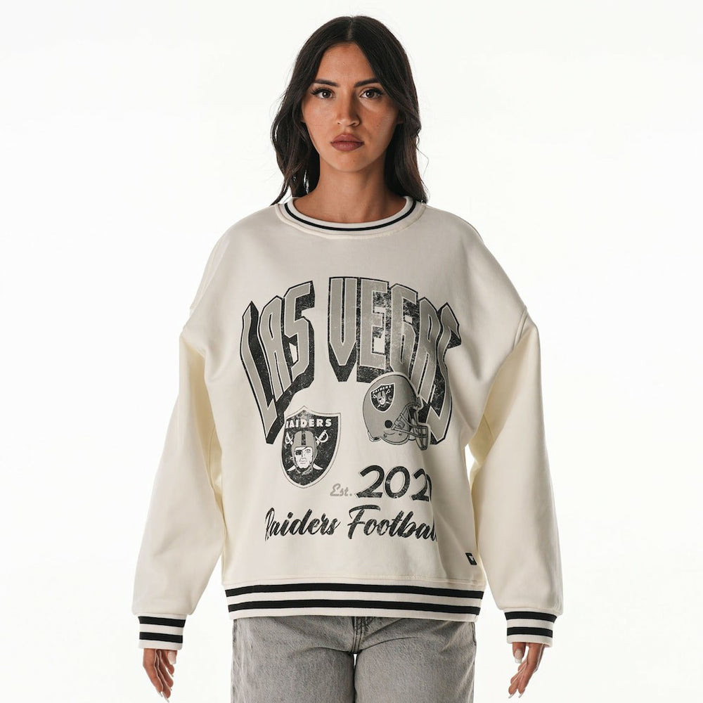 The Wild Collective Women's Oversized Vintage French Terry Sweatshirt - Las Vegas Raiders