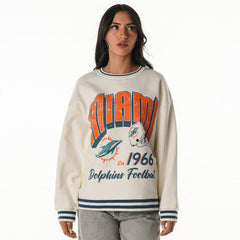 The Wild Collective Women's Oversized Vintage French Terry Sweatshirt - Miami Dolphins