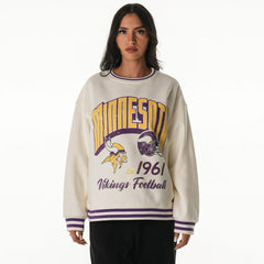 The Wild Collective Women's Oversized Vintage French Terry Sweatshirt - Minnesota Vikings