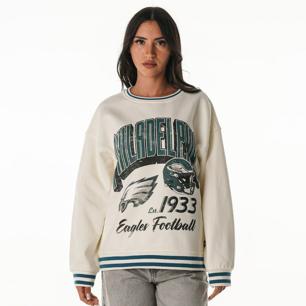 The Wild Collective Women's Oversized Vintage French Terry Sweatshirt - Philadelphia Eagles