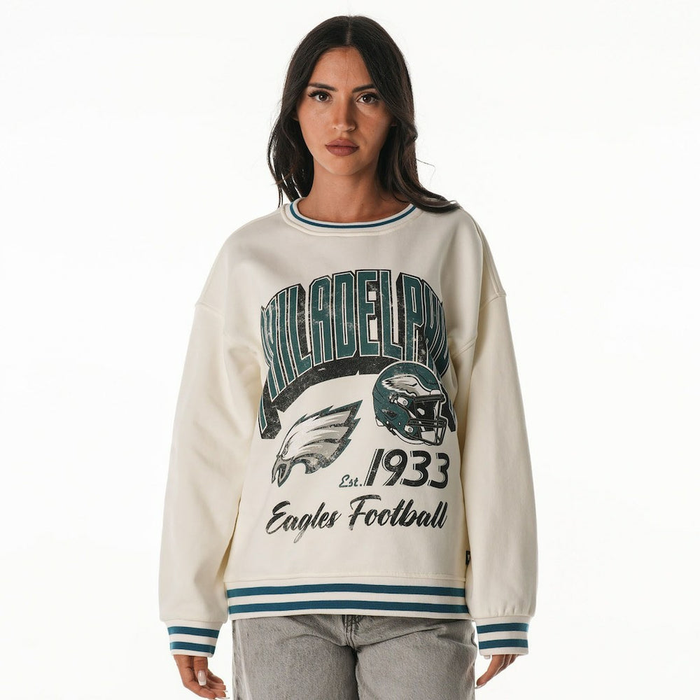 The Wild Collective Women's Oversized Vintage French Terry Sweatshirt - Philadelphia Eagles