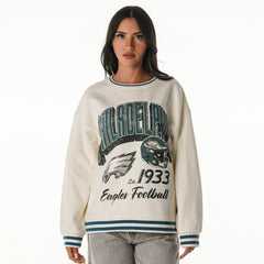The Wild Collective Women's Oversized Vintage French Terry Sweatshirt - Philadelphia Eagles