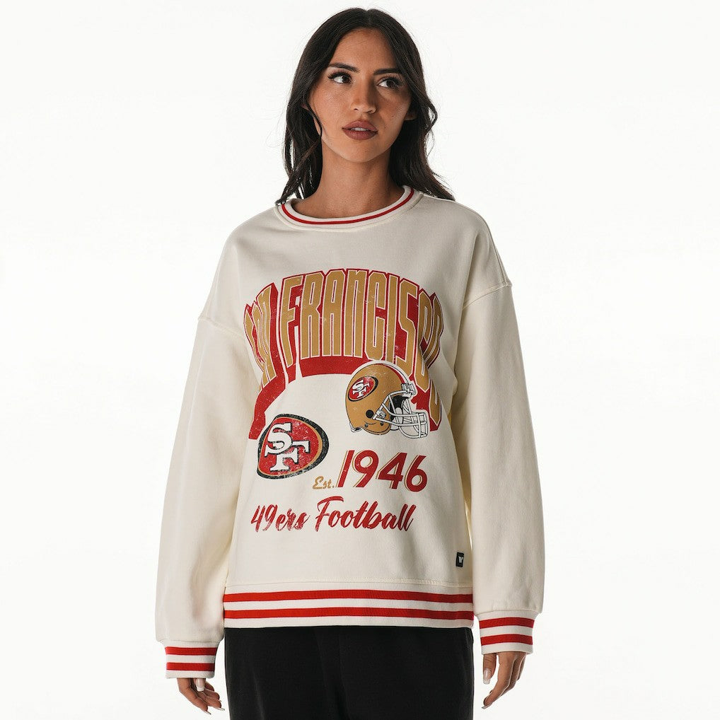 The Wild Collective Women's Oversized Vintage French Terry Sweatshirt - San Francisco 49ers