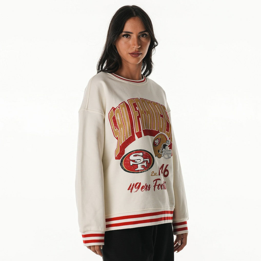 The Wild Collective Women's Oversized Vintage French Terry Sweatshirt - San Francisco 49ers