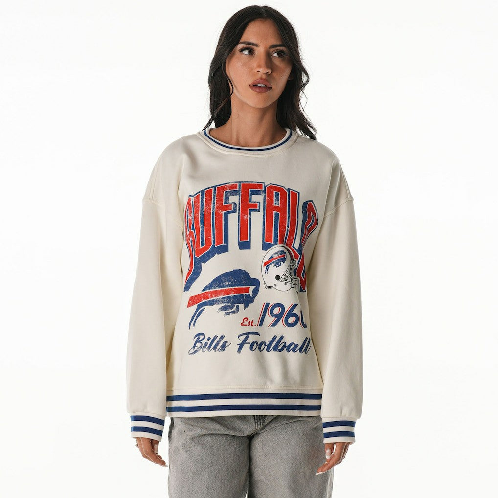 The Wild Collective Women's Oversized Vintage French Terry Sweatshirt - Buffalo Bills