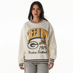 The Wild Collective Women's Oversized Vintage French Terry Sweatshirt - Green Bay Packers