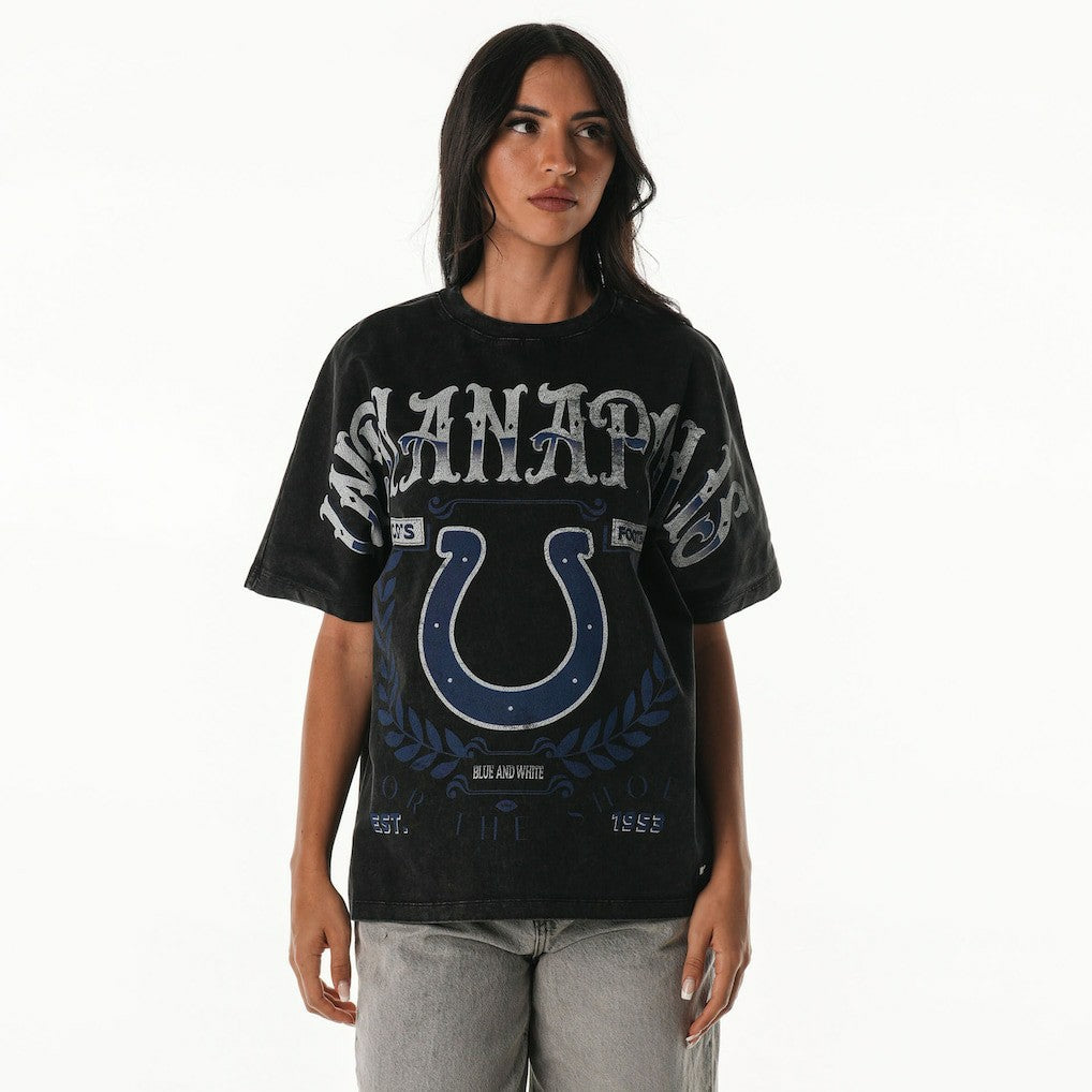 The Wild Collective Women's Laurel Premium Baggy Dolman T-Shirt - Indianapolis Colts