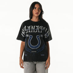 The Wild Collective Women's Laurel Premium Baggy Dolman T-Shirt - Indianapolis Colts
