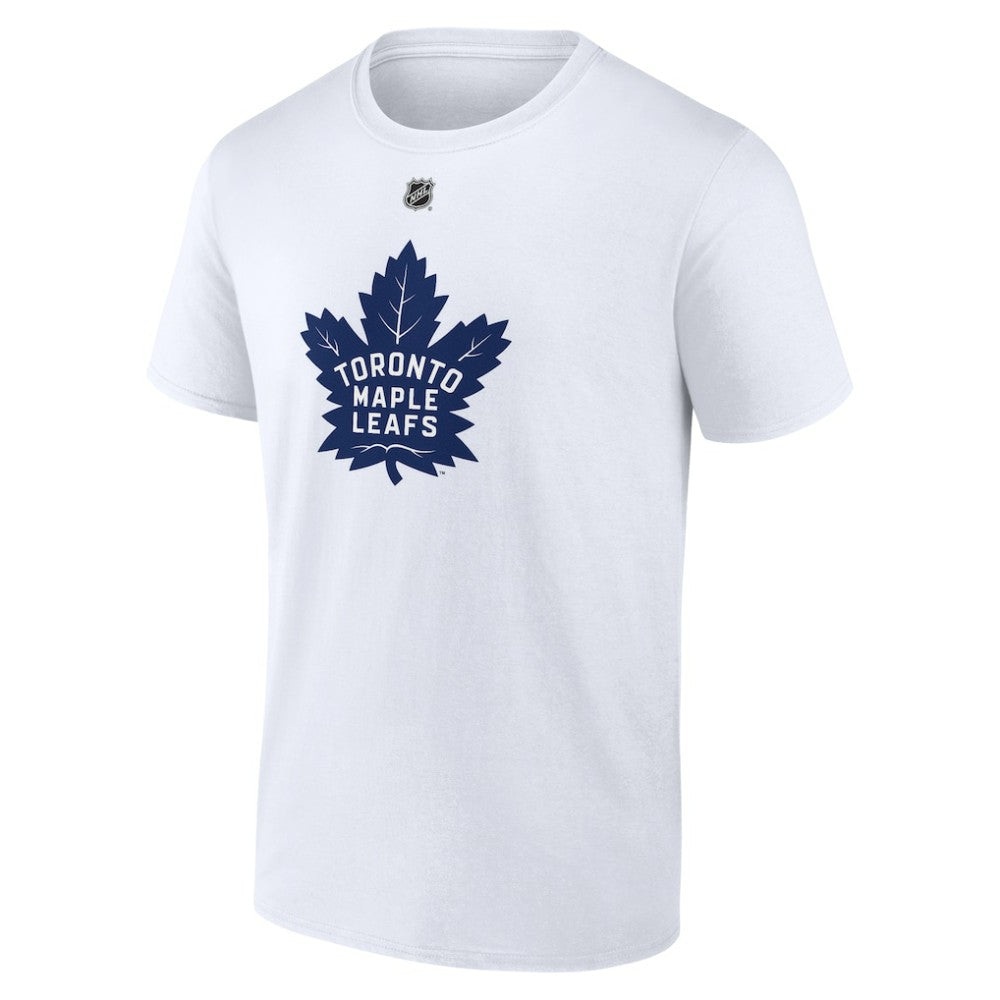NHL White Auston Matthews Toronto Maple Leafs Fanatics Authentic Stack Name & Number T-Shirt