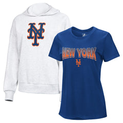 MLB New York Mets G-III 4Her by Carl Banks Women's T-Shirt and Hoodie Combo Pack