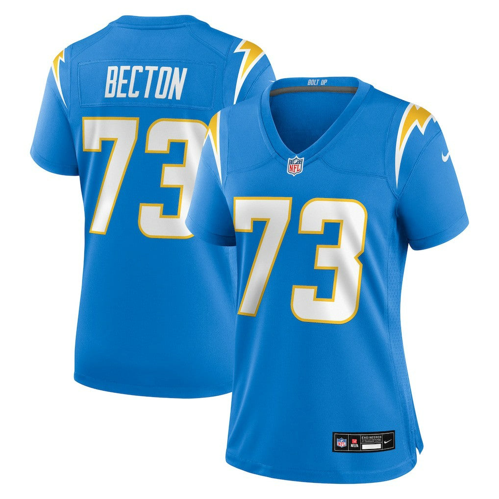 Mekhi Becton  Women's Team Game Jersey - Los Angeles Chargers