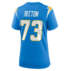 Mekhi Becton  Women's Team Game Jersey - Los Angeles Chargers