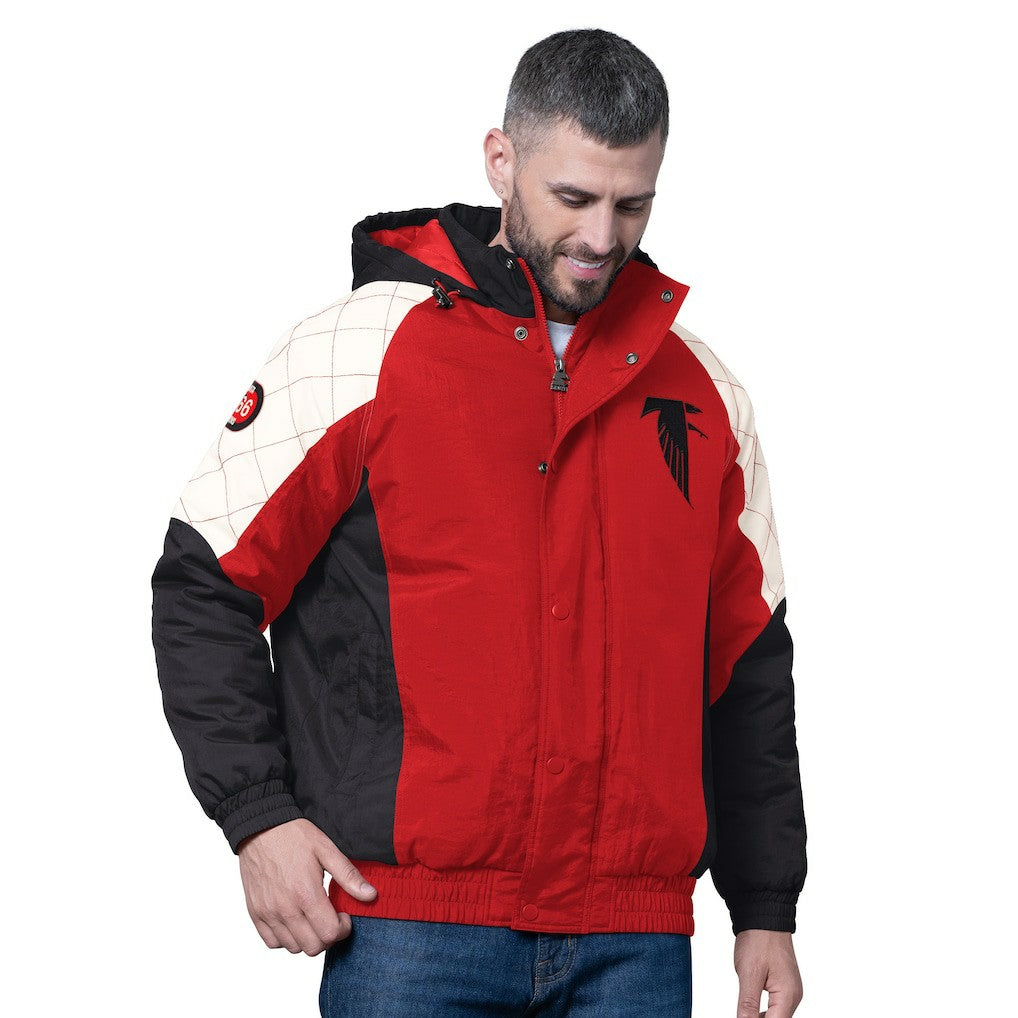 Starter Oxford Crinkle Full-Snap Hoodie Jacket - Atlanta Falcons
