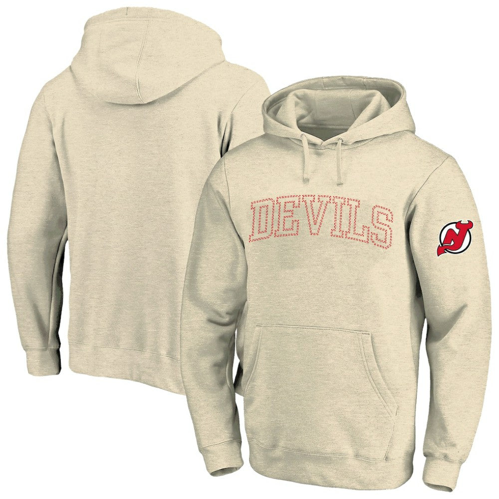 NHL Cream New Jersey Devils Fanatics Big &Tall Stitch Hoodie