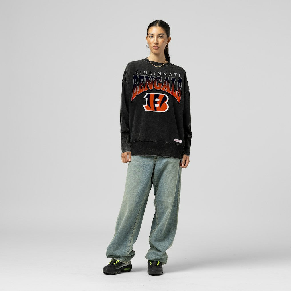 Women's Delineate Mineral Wash Crewneck Sweatshirt - Cincinnati Bengals