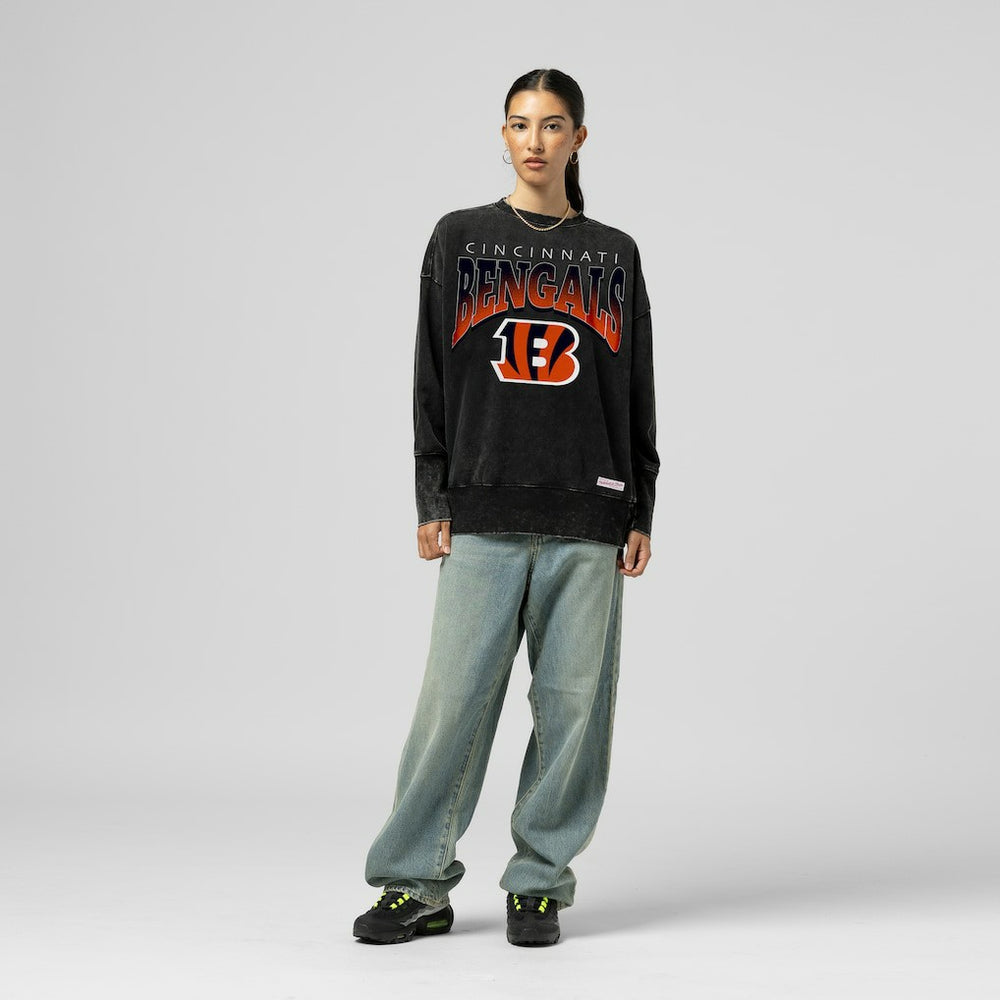 Women's Delineate Mineral Wash Crewneck Sweatshirt - Cincinnati Bengals