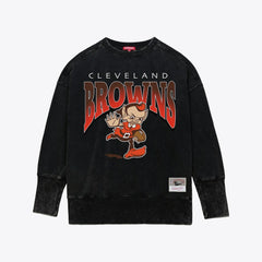 Women's Delineate Mineral Wash Crewneck Sweatshirt - Cleveland Browns