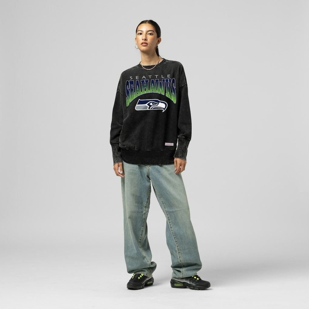 Women's Delineate Mineral Wash Crewneck Sweatshirt - Seattle Seahawks