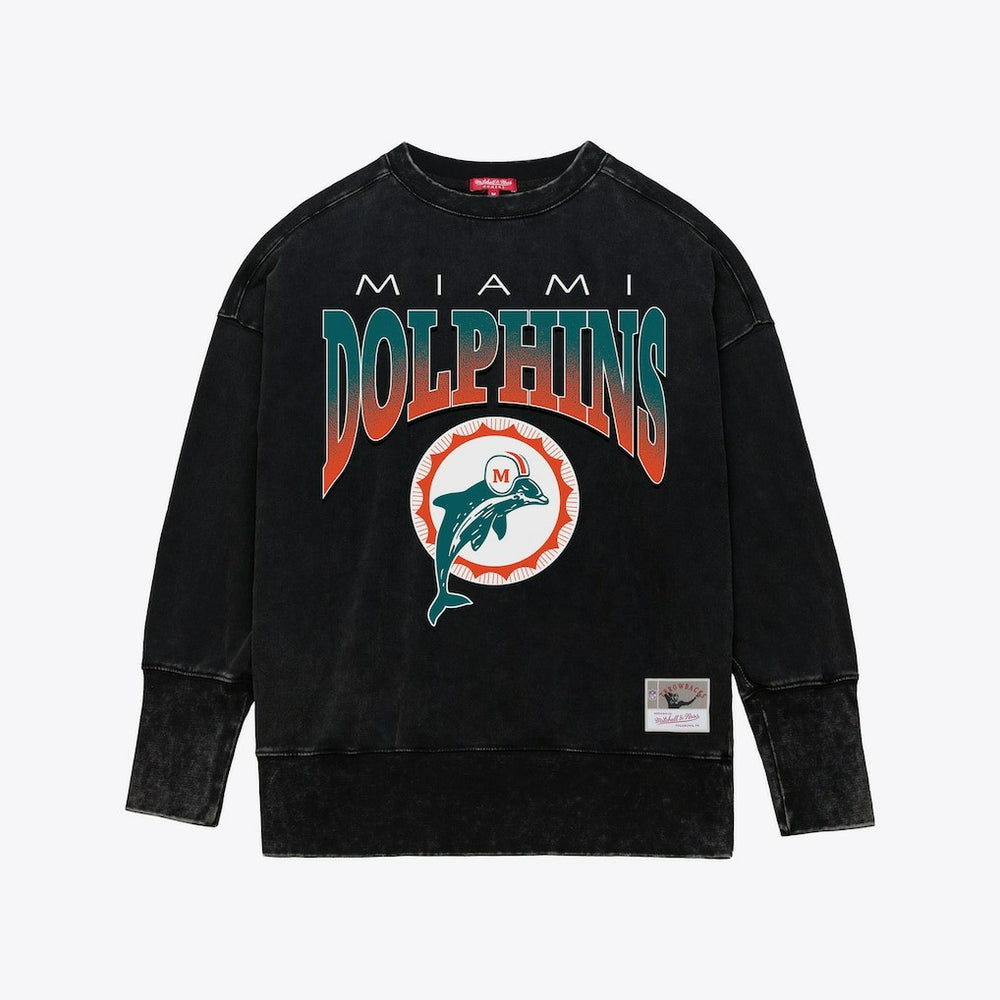 Women's Delineate Mineral Wash Crewneck Sweatshirt - Miami Dolphins