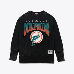 Women's Delineate Mineral Wash Crewneck Sweatshirt - Miami Dolphins